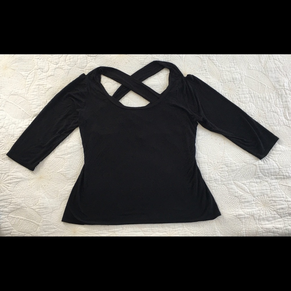 Venus ~ Black Strappy Back Top